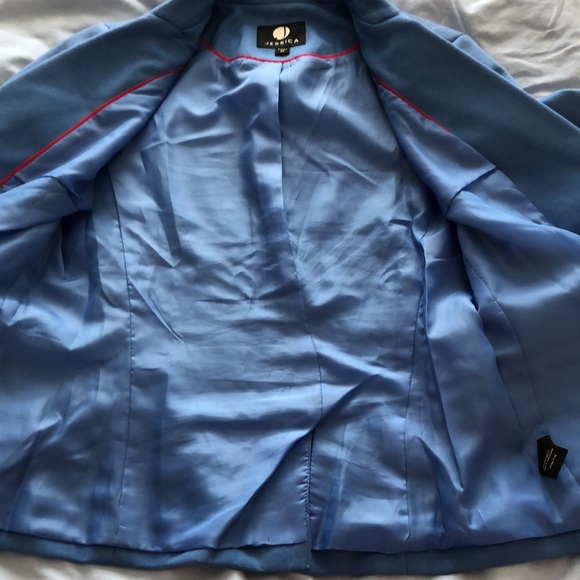 Jessica Light Blue Blazer Size Petite 2P - Picture 7 of 9